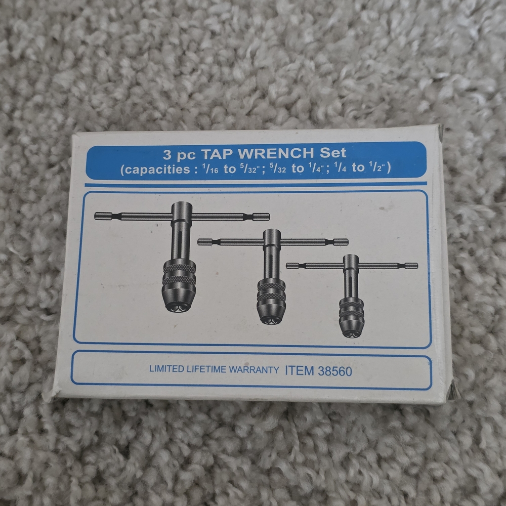 3 pc Tap Wrench Set - Blue and White Packaging